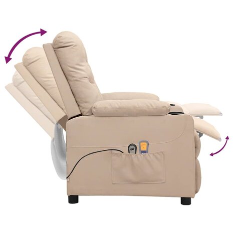 Massagestoel elektrisch stof crèmekleurig 6