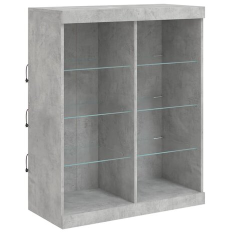 Dressoir met LED-verlichting 81x37x100 cm betongrijs 3