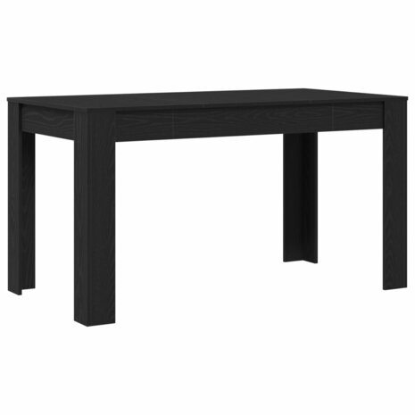 Eettafel Zwart Eiken 140x74,5x76 cm Geengineerd Hout 2