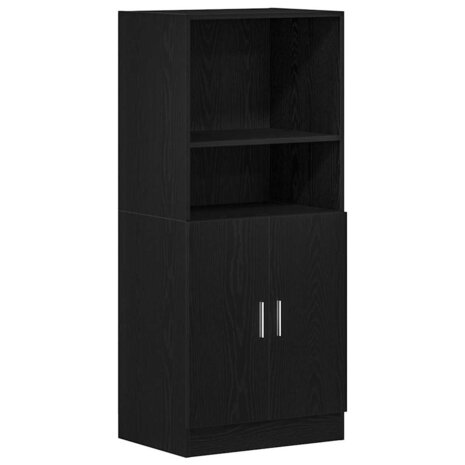 Keukenkast 57x41,5x131,5 cm bewerkt hout zwart 2