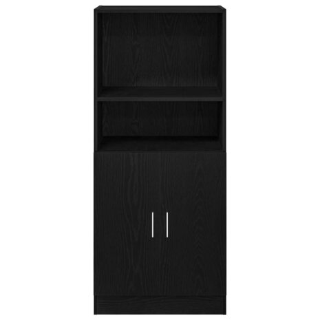 Keukenkast 57x41,5x131,5 cm bewerkt hout zwart 4