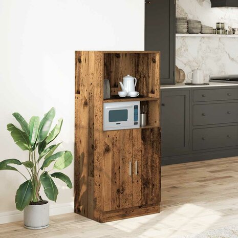 Keukenkast 57x41,5x131,5 cm bewerkt hout oud houtkleurig 1