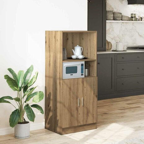 Keukenkast 57x41,5x131,5 cm bewerkt hout artisanaal eiken 1