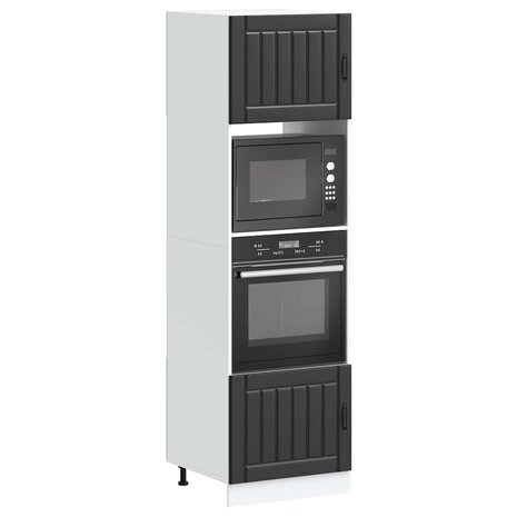 Ovenkasten 2 st Lucca bewerkt hout zwart 1