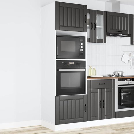 Ovenkasten 2 st Lucca bewerkt hout zwart 3