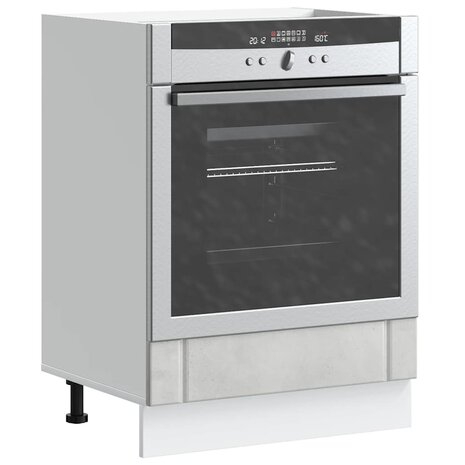 Ovenkast Lucca bewerkt hout betongrijs 1