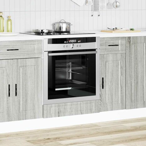 Ovenkast "Porto" bewerkt hout grijs sonoma eiken 3