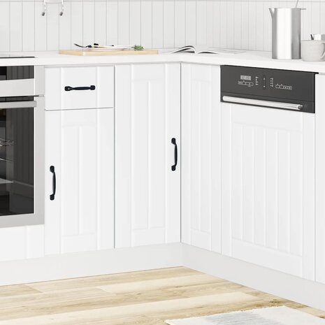 Keuken hoekonderkast Lucca bewerkt hout wit 3