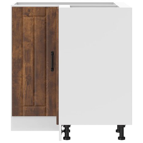 Keuken hoekonderkast Lucca bewerkt hout gerookt eikenkleurig 5