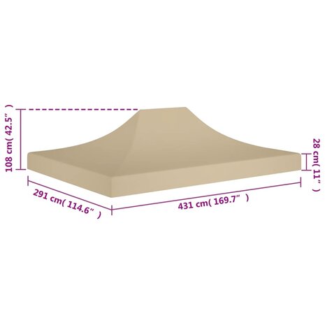 Partytentdak 270 g/m² 4,5x3 m beige 6