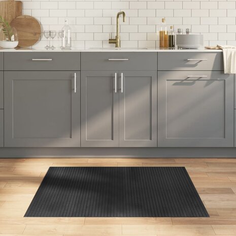 Vloerkleed rechthoekig 80x100 cm bamboe grijs 1