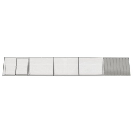 Konijnenhok 504,5x80,5x71 cm gegalvaniseerd staal grijs 3