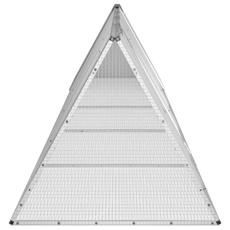 Konijnenhok 504,5x80,5x71 cm gegalvaniseerd staal grijs 4