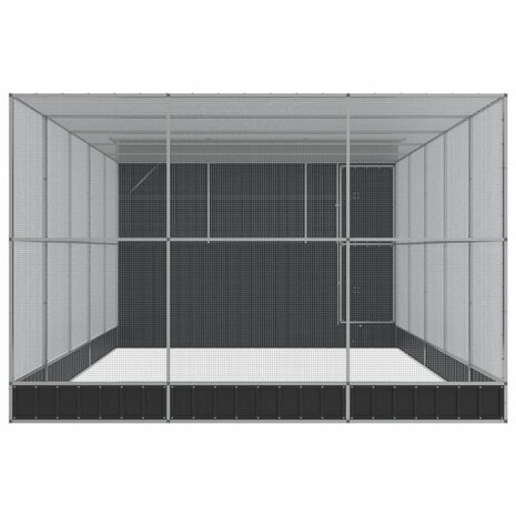 Volière met verlengstuk 704x303x216 cm staal zilverkleurig 4