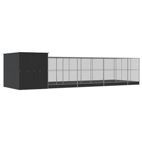 Volière met verlengstuk 911x303x216 cm staal zilverkleurig 5