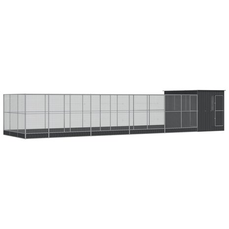Volière met verlengstuk 1118x303x216 cm staal zilverkleurig 2