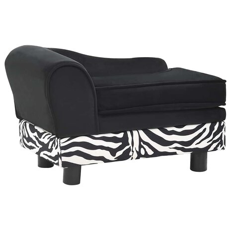Hondenbank 57x34x36 cm pluche zwart 2