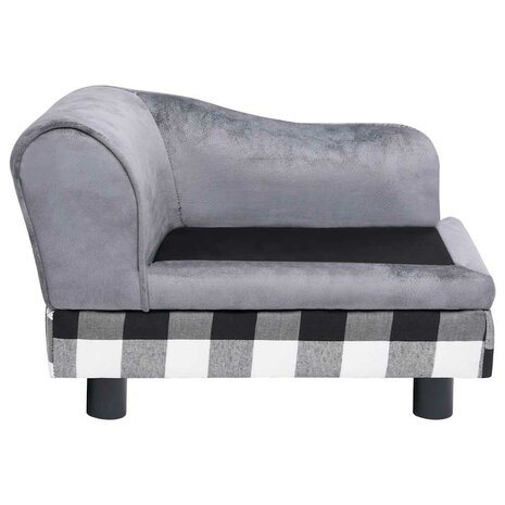 Hondenbank 57x34x36 cm pluche grijs 5