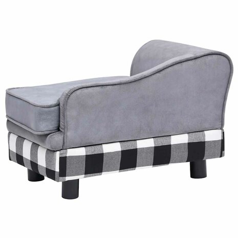 Hondenbank 57x34x36 cm pluche grijs 6