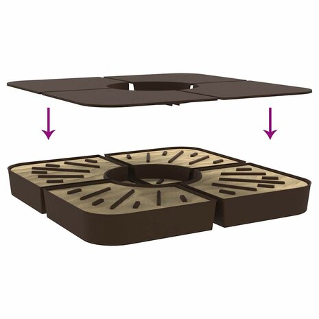 4-delige Set parasolvoeten voor kruisvoet parasol 100 kg PP 6