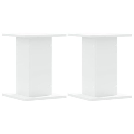 Plantenstandaards 2 st 30x30x40 cm bewerkt hout wit 2