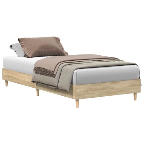 Bedframe zonder matras 75x190 cm spaanplaat sonoma eikenkleurig 2