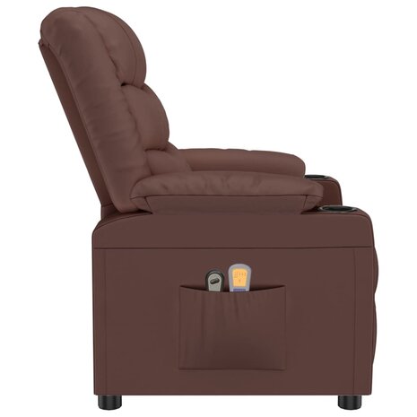 Massagestoel elektrisch kunstleer bruin 5