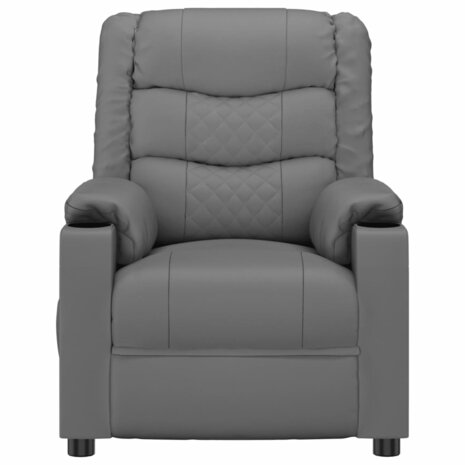 Massagestoel elektrisch kunstleer grijs 4