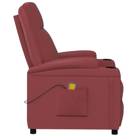 Massagestoel kunstleer wijnrood 3