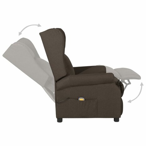 Massagestoel stof donkerbruin 6
