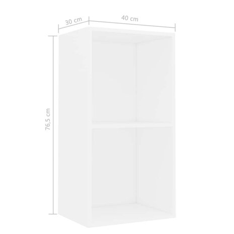 Boekenkast 40x30x76,5 cm bewerkt hout wit 6