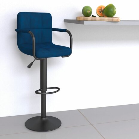 Barkruk fluweel blauw 1