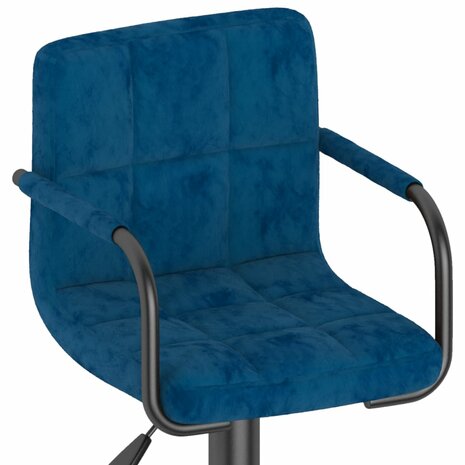 Barkruk fluweel blauw 7