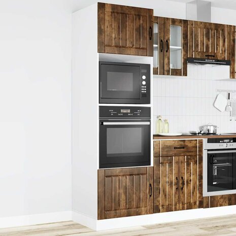 Ovenkasten 2 st Lucca bewerkt hout gerookt eikenkleurig 3