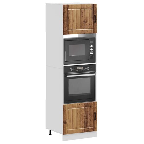 Ovenkasten 2 st Lucca bewerkt hout oud houtkleurig 1