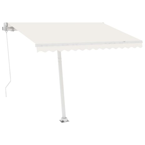 Luifel vrijstaand handmatig uittrekbaar 350x250 cm crèmekleurig 4