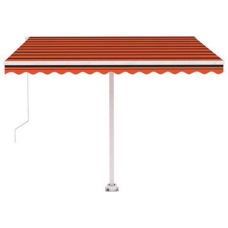 Luifel vrijstaand handmatig uittrekbaar 350x250 cm oranje bruin 5