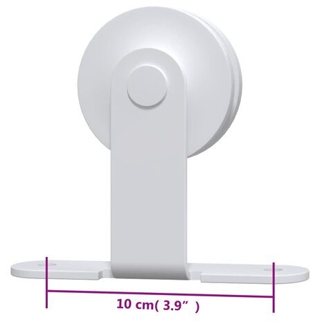 Beslagset voor schuifdeur 200 cm staal wit 8