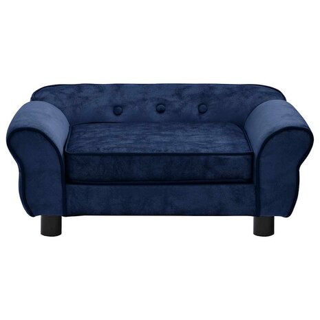 Hondenbank 72x45x30 cm pluche blauw 2