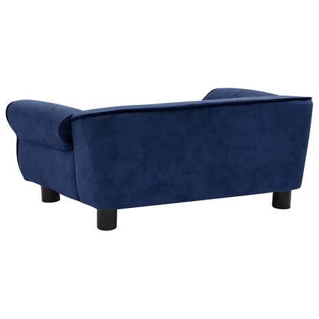 Hondenbank 72x45x30 cm pluche blauw 4