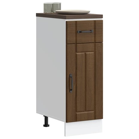 Keuken onderkast Lucca bewerkt hout bruin eikenkleur 3