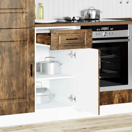 Keuken onderkast "Porto" bewerkt hout gerookt eikenkleurig 3