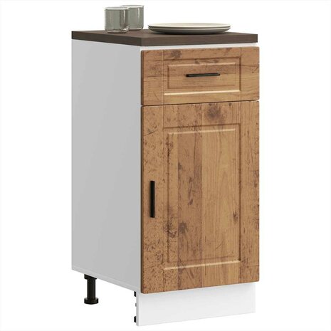 Keuken onderkast "Porto" bewerkt hout oud houtkleurig 1