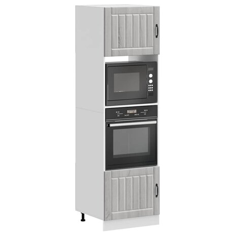 Ovenkasten 2 st Kalmar bewerkt hout grijs sonoma eikenkleurig 1