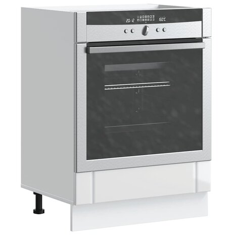 Ovenkast Lucca bewerkt hout hoogglans wit 1