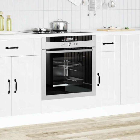 Ovenkast Lucca bewerkt hout hoogglans wit 3