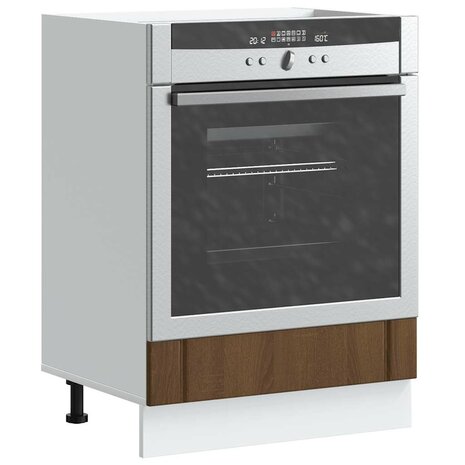 Ovenkast Lucca bewerkt hout bruin eikenkleur 1