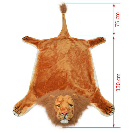 Leeuwenvloerkleed pluche 205 cm bruin 4