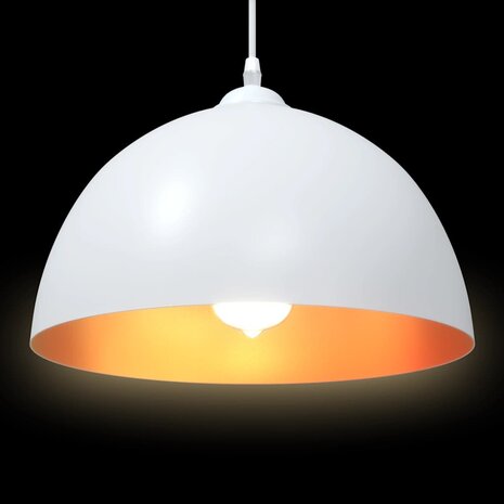 Hanglampen 2 st In hoogte verstelbaar E27 30 cm metaal wit 7