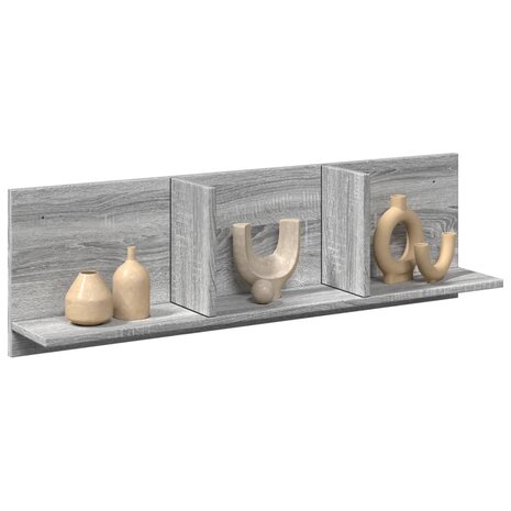 Wandkast 100x16,5x30 cm bewerkt hout grijs sonoma eikenkleurig 1
